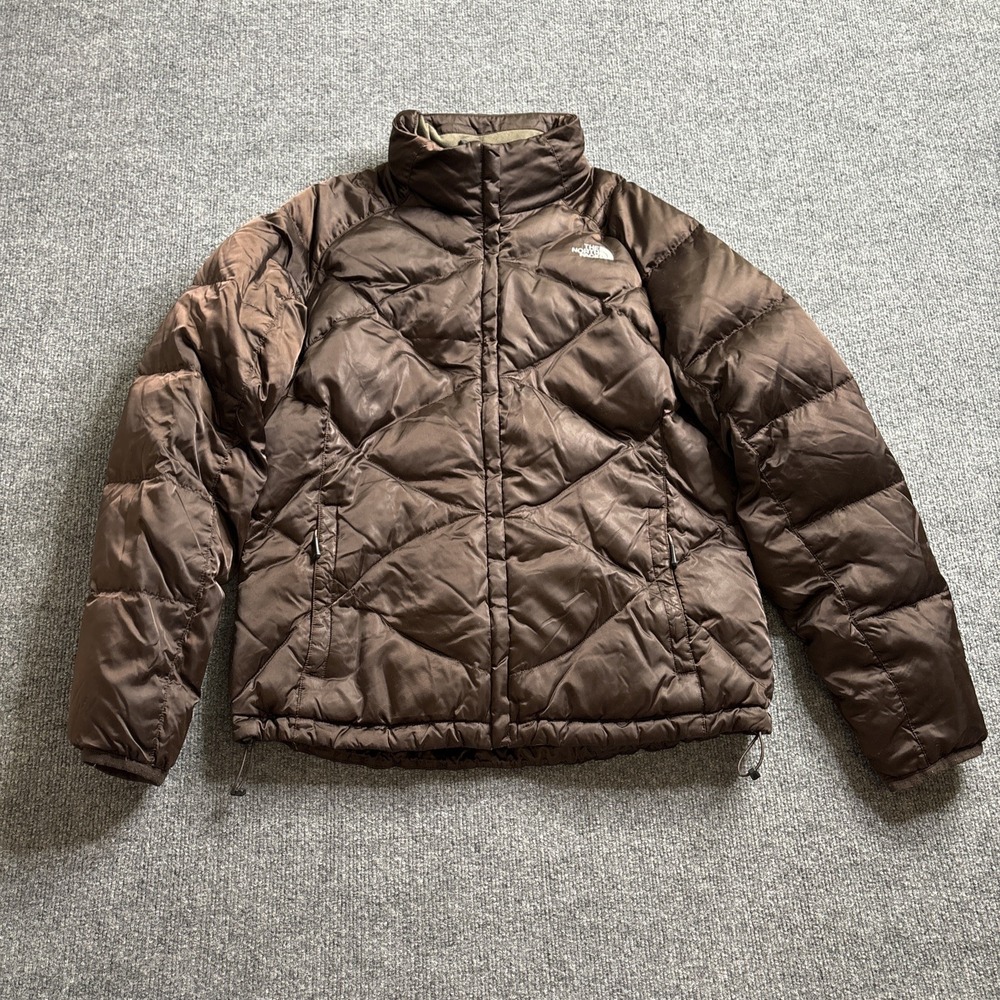 The North Face Aconcagua Puffer Jacket Women's XL Brown 550 Goose Down‎ Coat